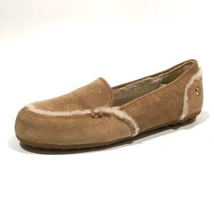 UGG HAILEY SPARKLE SLIP-ON LOAFER -CHESTNUT SUEDE -KIDS US 1 -NEW